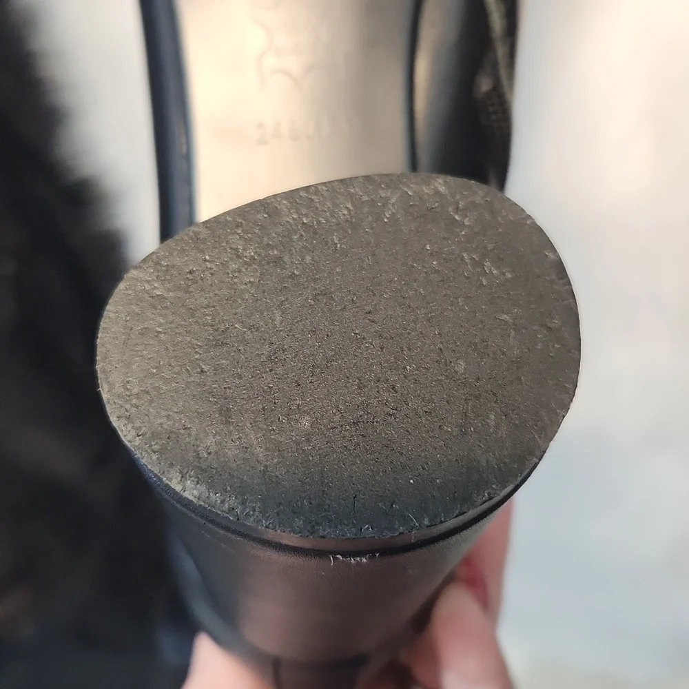 Vero Cuoio Vintage Black Leather Lace Up Boots Size 7.5 - Picture 5 of 9